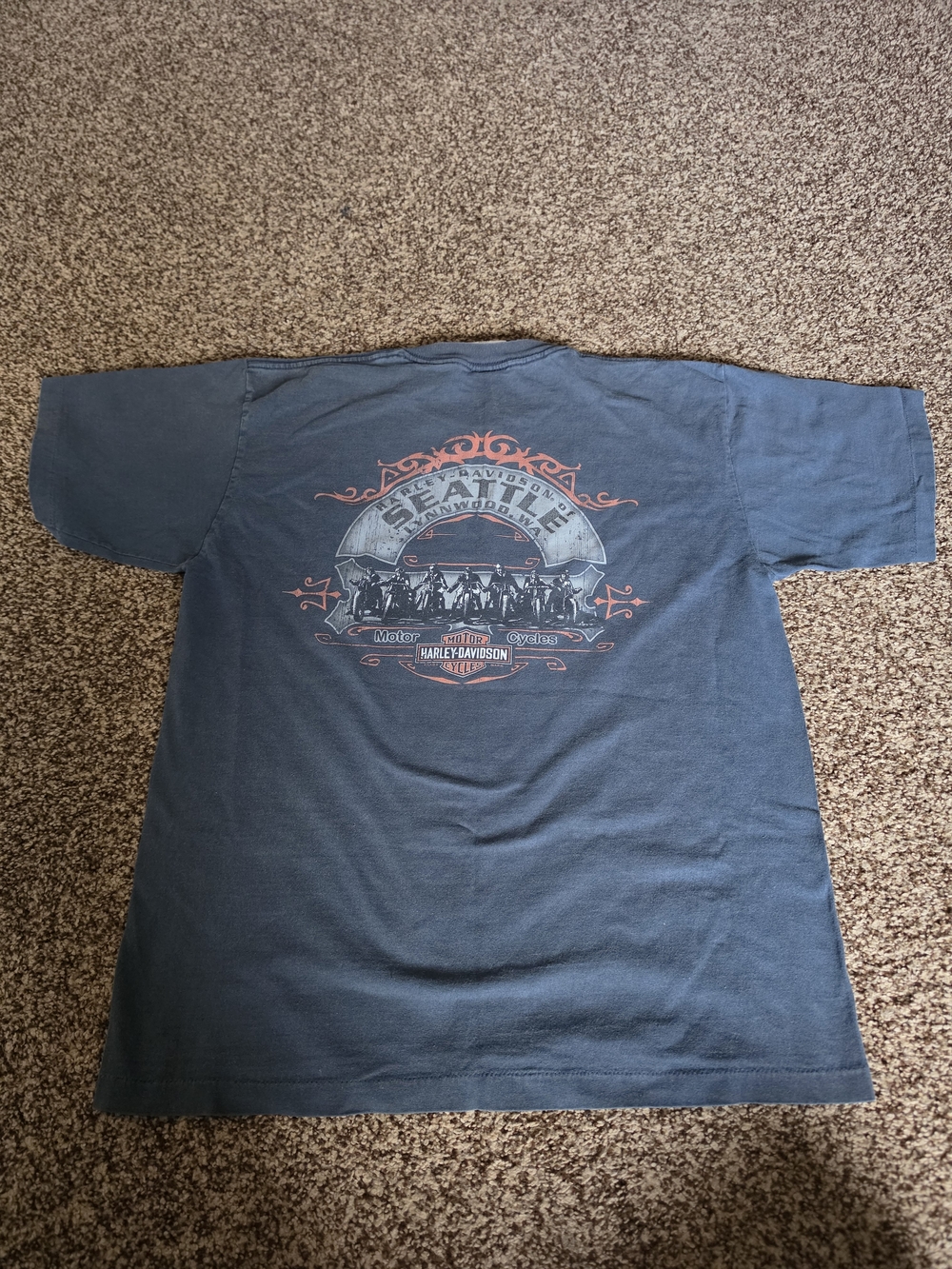 Harley-Davidson "Shift Happens" Graphic Pocket T-Shirt Men's Size L Seattle WA